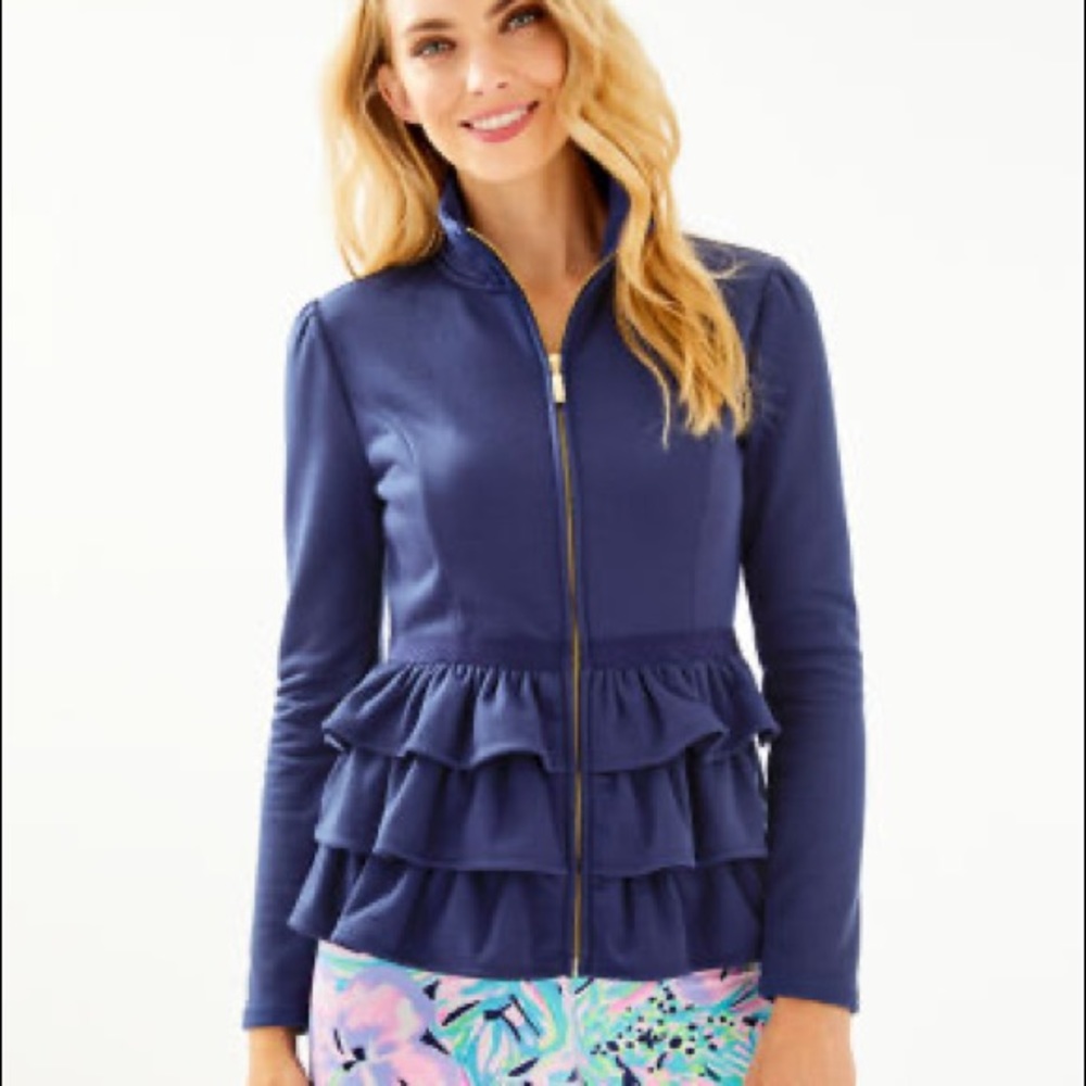 Lilly Pulitzer AZELA RUFFLE FLEECE JACKET Size S